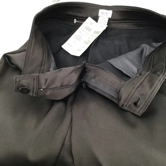 Cache Women’s Satin Pants Black Straight Leg Mid-Rise NWT Size 4 - Picture 8 of 10